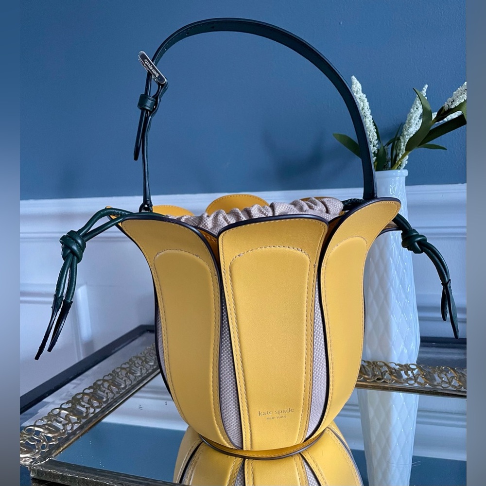 Kate Spade Novelty Petal Flower Bucket Bag- Yellow Morning Light